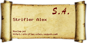 Strifler Alex névjegykártya